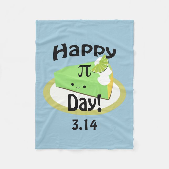 Cute Happy Pi Day Fleece Blanket (Front)