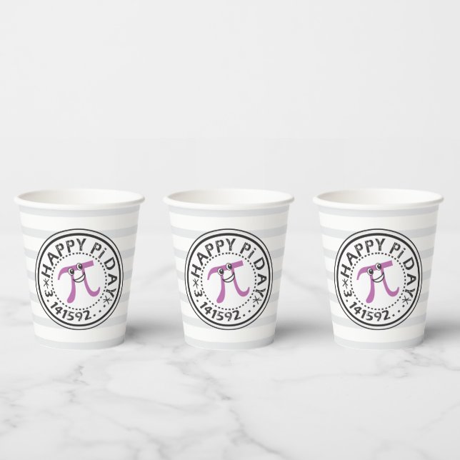 Cute Happy Pi Day - Funny Pi Day Paper Cup (Multi)