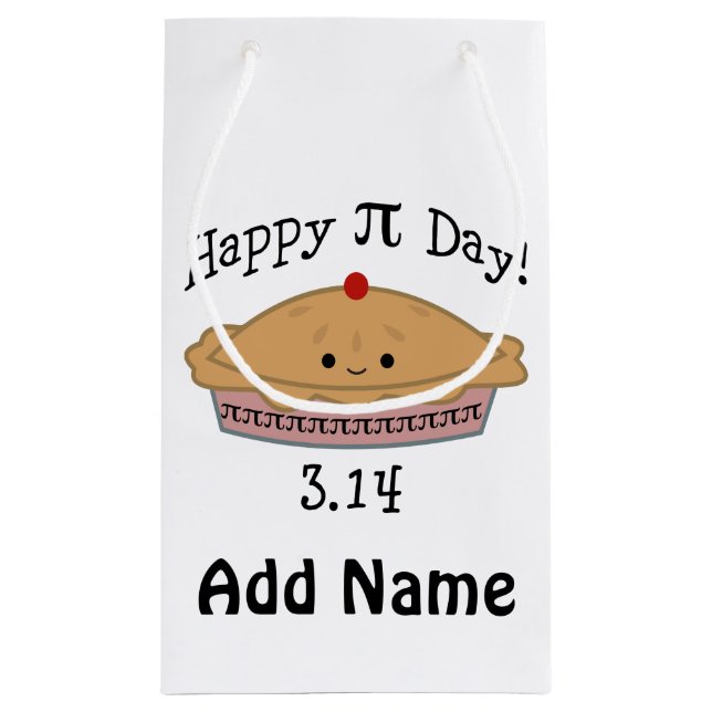 Cute Happy Pi Day! Small Gift Bag (Back)