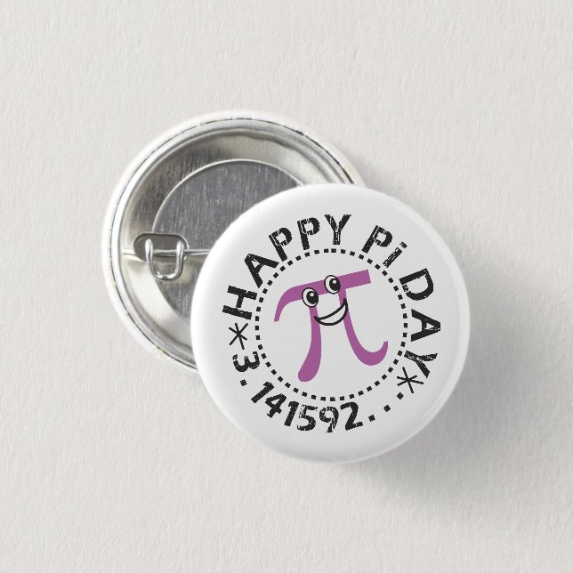Cute Happy Pi Day © - Wearable Pi Day Gift Button (Front & Back)