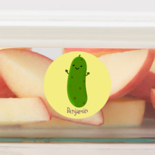 Cute happy pickle cartoon illustration