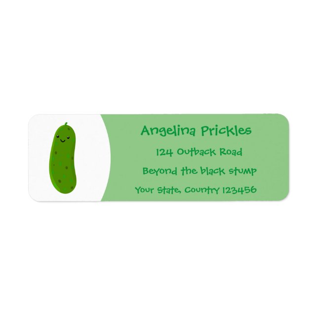 Cute happy pickle cartoon illustration (Front)