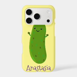 Cute happy pickle cartoon illustration