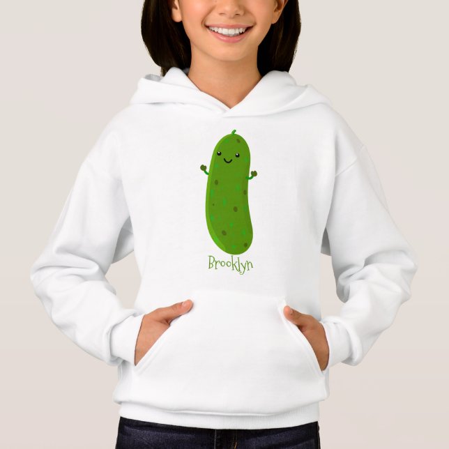 Cute happy pickle cartoon illustration (Front)