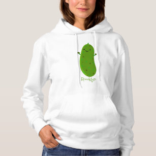 Cute happy pickle cartoon illustration hoodie