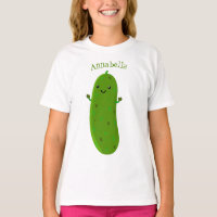 Cute happy pickle cartoon illustration