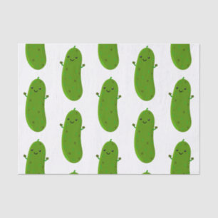 Cute happy pickle cartoon illustration tissue paper