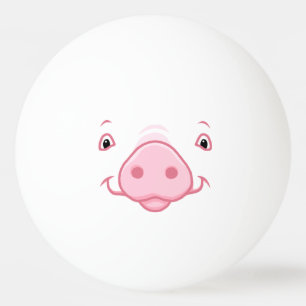 Cute Happy Pink Pig Face Ping Pong Ball