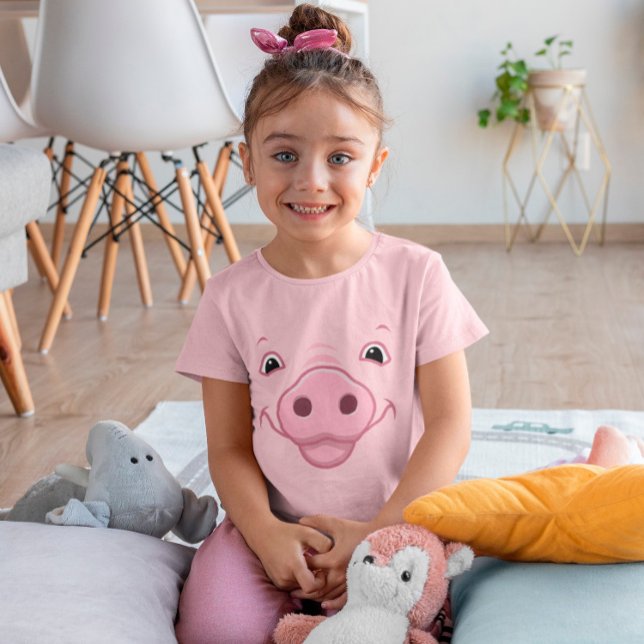 Cute Happy Pink Pig Face T-Shirt (Creator Uploaded)