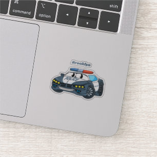 Cute happy police car cartoon illustration