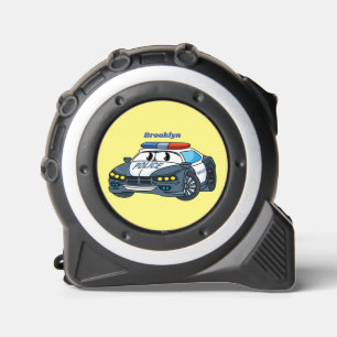 Cute happy police car cartoon illustration 1
