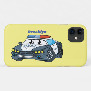Cute happy police car cartoon illustration Case-Mate iPhone case
