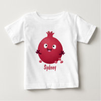Cute happy pomegranate fruit cartoon