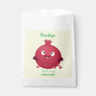 Cute happy pomegranate fruit cartoon favour bags