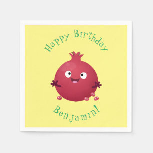 Cute happy pomegranate fruit cartoon napkin