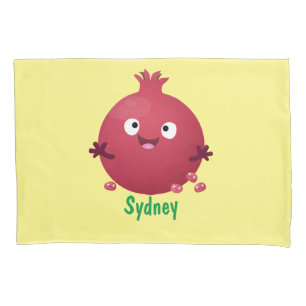 Cute happy pomegranate fruit cartoon pillowcase