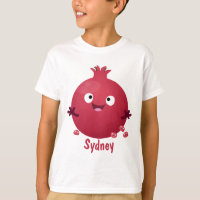 Cute happy pomegranate fruit cartoon 