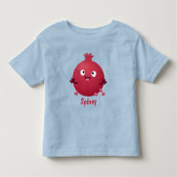 Cute happy pomegranate fruit cartoon