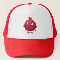 Cute happy pomegranate fruit cartoon