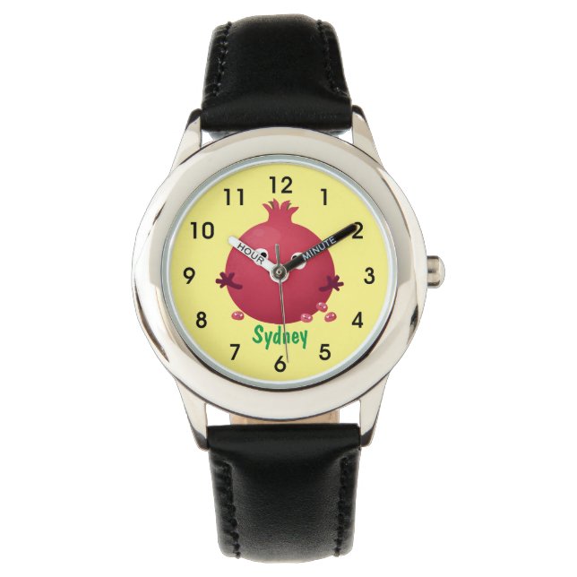 Cute happy pomegranate fruit cartoon watch (Front)