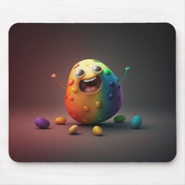 Cute Happy Potato happy cartoon illustration Mouse Pad (Front)