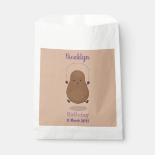 Cute happy potato jumping rope cartoon favour bags