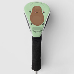 Cute happy potato jumping rope cartoon golf head cover