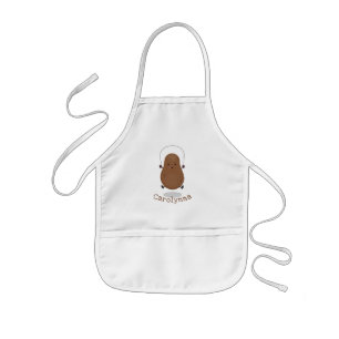 Cute happy potato jumping rope cartoon kids apron