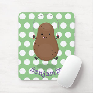 Cute happy potato jumping rope cartoon mouse pad