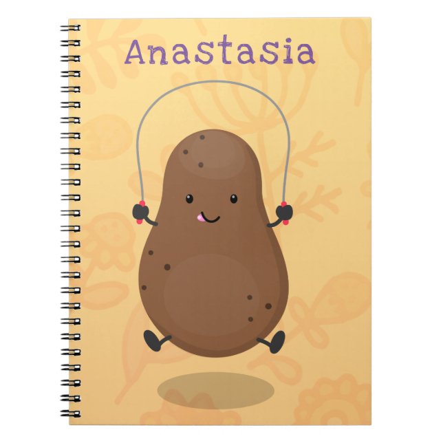Cute happy potato jumping rope cartoon notebook (Front)