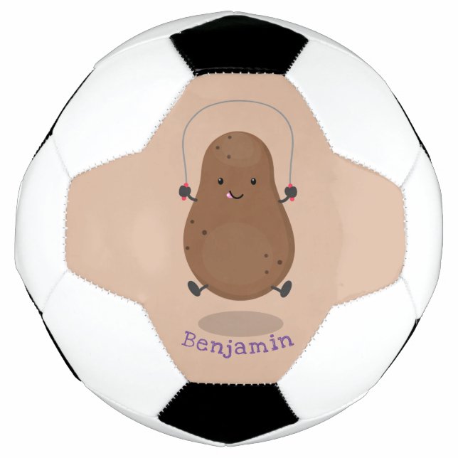 Cute happy potato jumping rope cartoon soccer ball (Front)