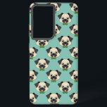 Cute Happy Pug Dog with Papillon Samsung Galaxy Case<br><div class="desc">An illustration of a cute cartoon happy pug dog with green papillon for bestfriend and pet day. This adorable  animal design is a gift idea for puppy lovers and dog with breed lovers.</div>