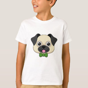 Cute Happy Pug Dog with Papillon T-Shirt