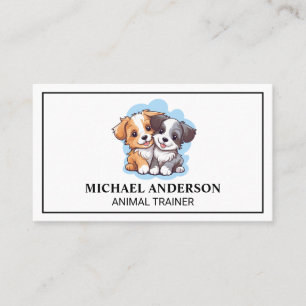 Cute Happy Puppies Business Card