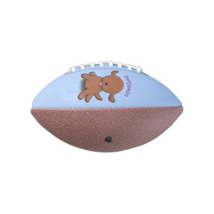 Cute happy puppy dog blue cartoon illustration football