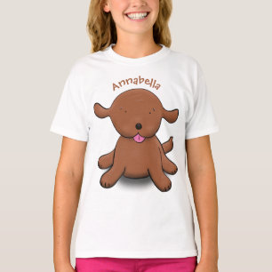 Cute happy puppy dog cartoon illustration T-Shirt