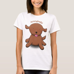 Cute happy puppy dog cartoon illustration T-Shirt