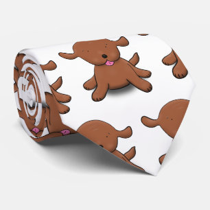 Cute happy puppy dog cartoon illustration tie