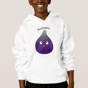 Cute happy purple fig fruit cartoon