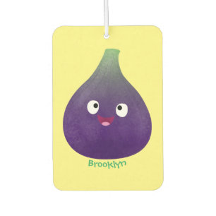 Cute happy purple fig fruit cartoon car air freshener