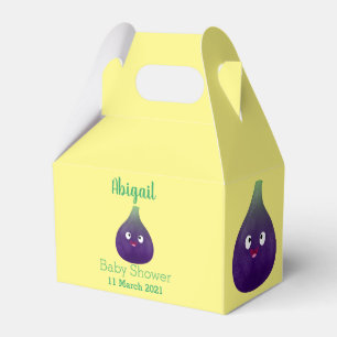 Cute happy purple fig fruit cartoon favour box