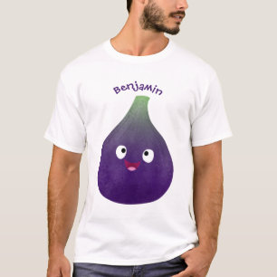 Cute happy purple fig fruit cartoon T-Shirt