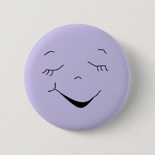 Cute Happy Purple  Silly Face Button