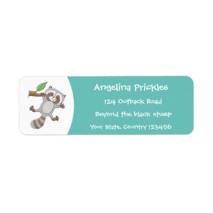Cute happy racoon baby cartoon illustration