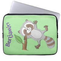 Cute happy racoon baby cartoon illustration