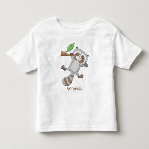 Cute happy racoon baby cartoon illustration toddler T-Shirt