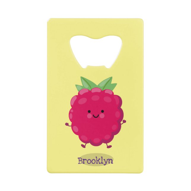 Cute happy raspberry cartoon illustration (Front)