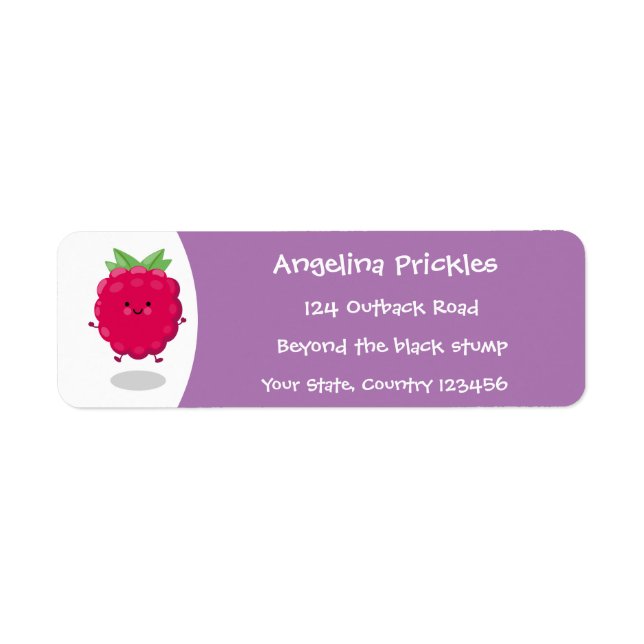Cute happy raspberry cartoon illustration (Front)