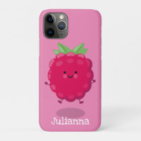 Cute happy raspberry cartoon illustration