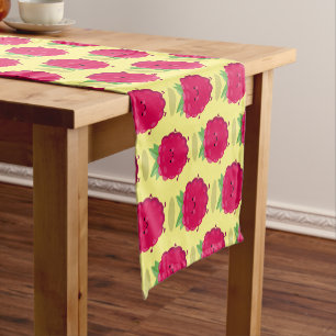 Cute happy raspberry cartoon illustration short table runner